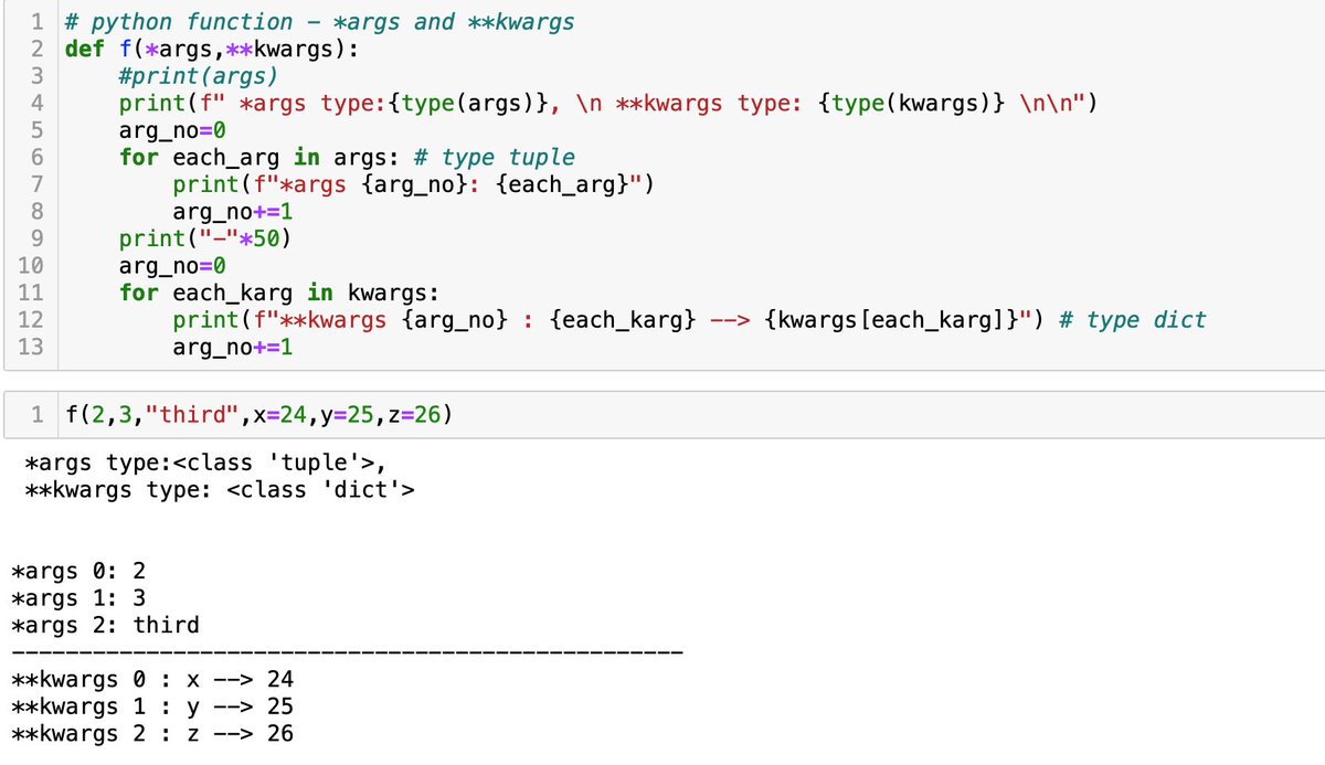 Simappdesigner's tweet image. #python #pythonfunction #*args**kwargs function to accept variable arguments.