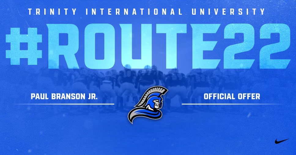 PGli22y's tweet photo. After a awesome talk with
@mylifeisjake , I'm excited to
announce that I have received an
offer from Trinity International university! @_MP_Football @TIU_Football https://t.co/xMLRGcfhiX