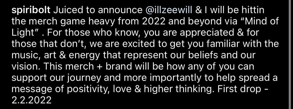 First 2022 merch drop w/ <a href="/Spiribolt/">Spirí</a> “Mind of Light” Re-Up capsule - Available this Wednesday 2.2.2022