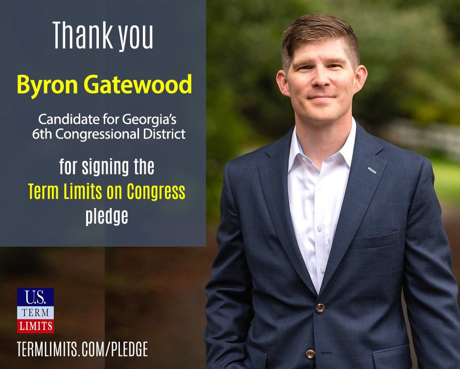 USTermLimits's tweet photo. Thank you @GatewoodforGA for signing the #termlimits on Congress pledge. https://t.co/qZeYvqmBx3 https://t.co/3LTAzzUAEQ