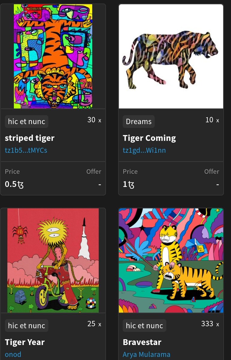 TATartSPACE's tweet photo. Happy tiger year, celebrate with collected nft from:

@Hamka_art 
https://t.co/exjrJnSdKQ

@bagusgonk 
https://t.co/1xdo3ywIMw

@rivaldopramana https://t.co/4gHwnYXsT1  

@gogoporen 
https://t.co/K4BllYLJHH https://t.co/w501szGDCx