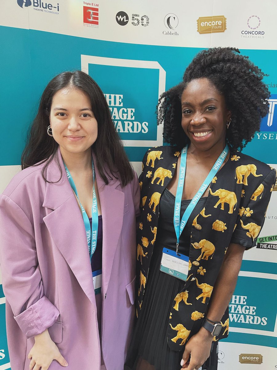 CarlyMDyer's tweet image. Inspiring and fab Monday at #TheStageAwards 2022, with fellow #Stage25 performer and @CBGActors #ShaDessi. Thanks @TheStage for having me.