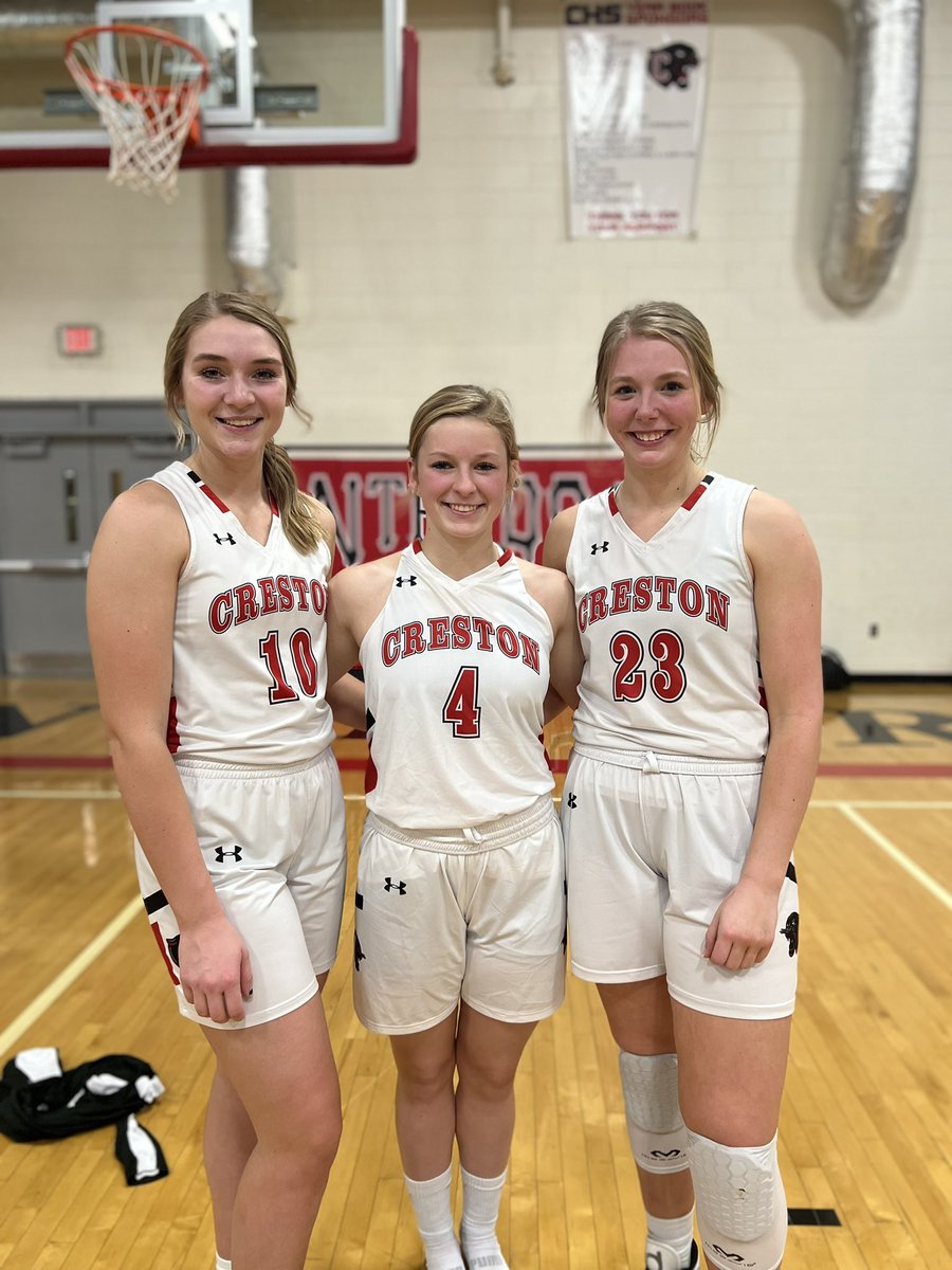What a terrific trio of seniors for <a href="/Crestonhoops/">Creston Panther Girls Basketball</a>.

Thanks for representing Creston well, it's been fun covering you three