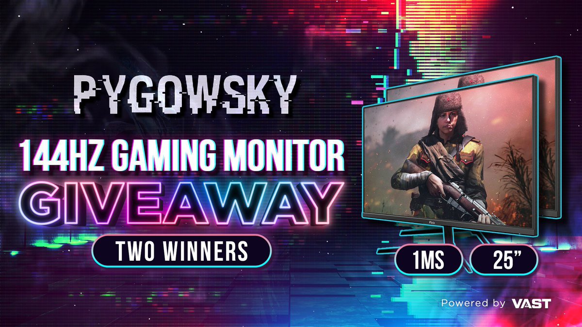 Pygowsky's tweet photo. To celebrate going into my 2nd year of streaming, I’ve partnered with @VastGG to give away monitors to TWO WINNERS!! 🎉 

Follow the link to enter 💪🏻 https://t.co/LCiOzMh7AB

#ad https://t.co/HYWm8surp5