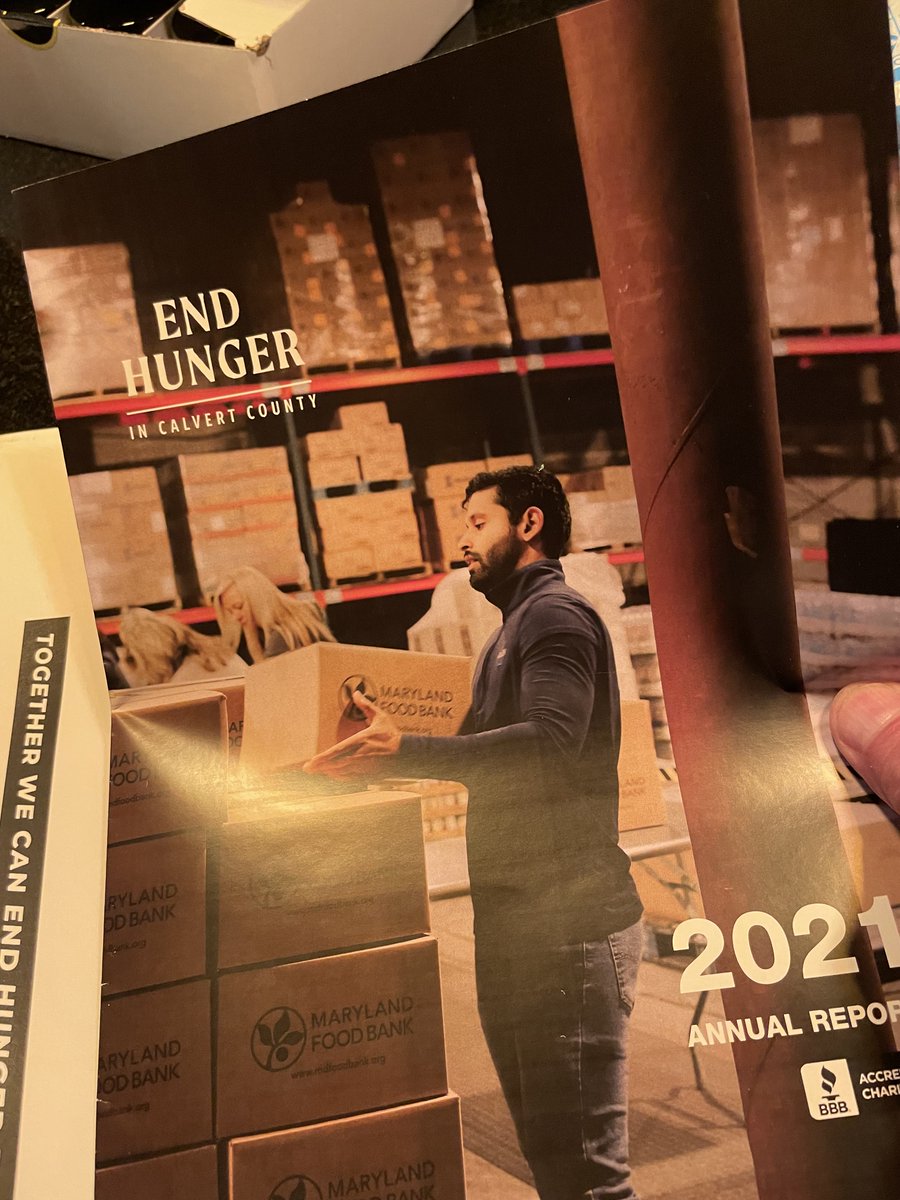 RobertPHahn's tweet photo. I received this stunning End Hunger In Calvert County Year End Report in the mail today. As beautiful as it looks, the story it tells is even more inspiring. #GiveWhereYouLive @EndHungerCC https://t.co/XOM87Ujtt0