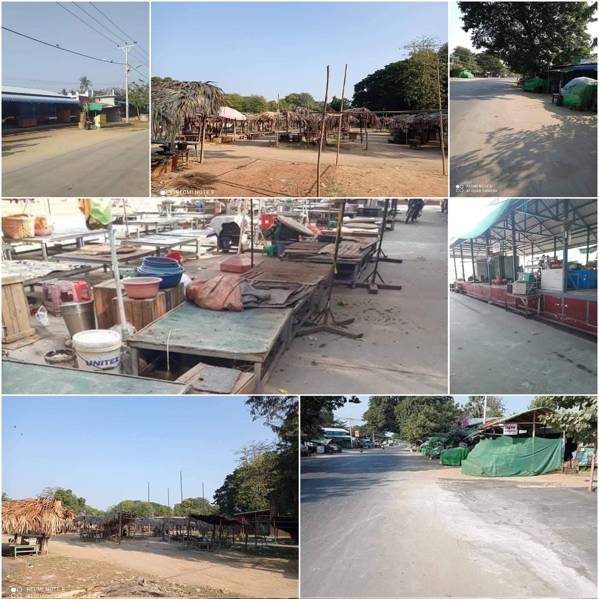 Chanapai247's tweet photo. Most famous and crowded markets in #Sagaing region are seen deserted on Feb 1 of 2022 as the whole public are joining #SilentStrike.

#SilentStrike 
#RedCampaign_1YearOfRevolution 
#2022Feb1Coup 
#WhatsHappeningInMyanmar https://t.co/qKGThGW6Uv