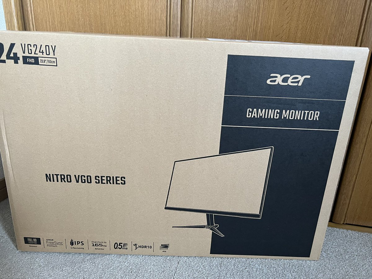 NicoNicoGaming's tweet photo. モニター届いた✌️
今日、見たらセール終わってて少し高くなってた。
あぶなかったww

#acer #gaming_monitor https://t.co/MKBuKrBcAf