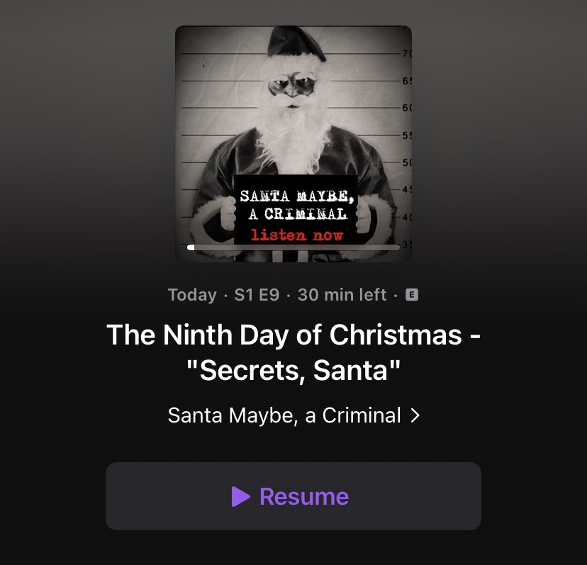 SantaMaybe's tweet photo. This is… the Ninth Day of Christmas - “Secrets, Santa”
#truecrime #Satire #podcast #santamaybe https://t.co/Nuqsf1jnhF