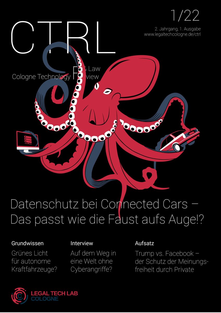 Es ist wieder soweit!🎉💥
Die dritte Ausgabe der 🅲🆃🆁🅻 - Cologne Technology Review &amp; Law - ist heute erschienen.
Natürlich wieder mit spannenden Beiträgen und Interviews. Vielen Dank an die Autor:innen!

🔥Hier geht es zur Ausgabe: lnkd.in/d4uEpsC3
