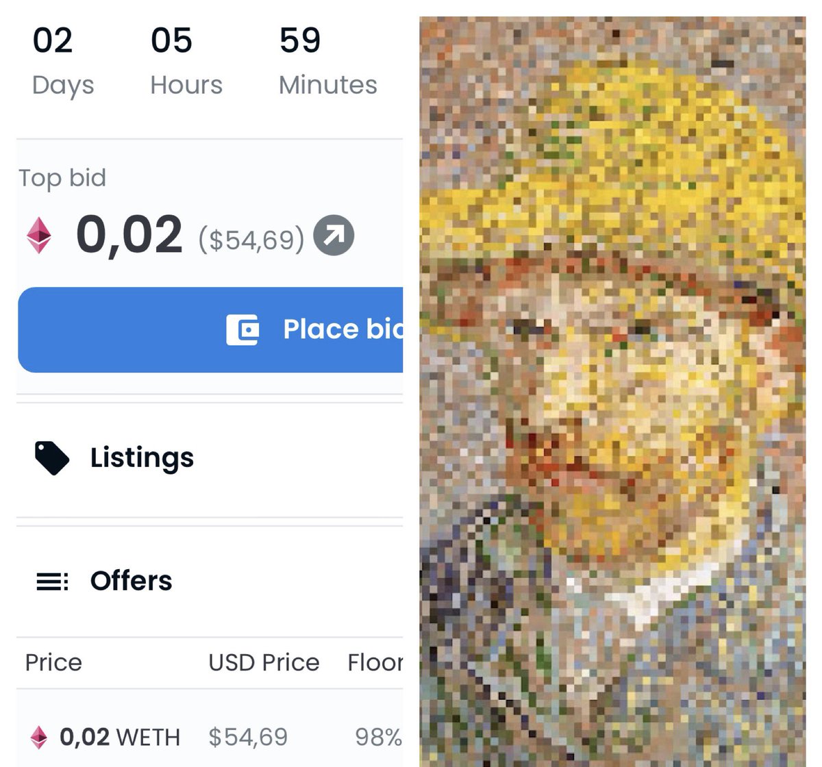 what45283856's tweet photo. Found some spicy #NFT 🔥🌶
2 Days left and only one bid for 0,02 #ETH 
Looks way too cheap for this kind of #NFTs 👀
👇click to see the price
https://t.co/OIYZ44ziX5

#ethereumNFTs #opensea #cryptoart #OpenSeaNFT #nftart #NFTartist #nftcollectors #auction #Bitcoin #LooksRare #art https://t.co/v7dUIgnxqr