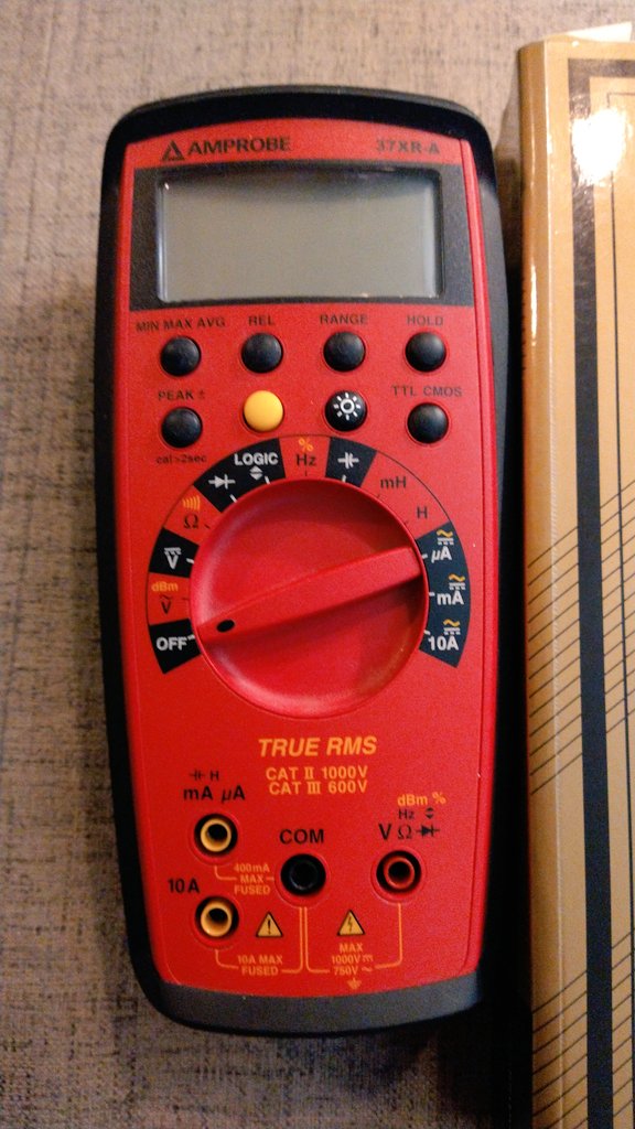 ScarceSam's tweet photo. @GiryaGirl The Amprobe 37XR-A. I got it because it was recommended in the Learning The Art of Electronics book. It's been a great meter! https://t.co/IPdVrzzMFf
