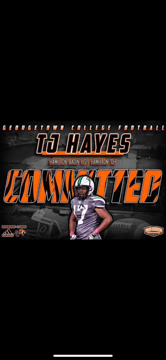 TJ2573203596's tweet image. I would like to thank all the schools and coaches who have been recruiting me. I appreciate the love. But I will continue my college education and football playing career at Georgetown College.
@GtownCoachO 
@JohnPerin 
@Gtown_Football 
@RAMSSPORTS 
@TheBadinHerd_21
