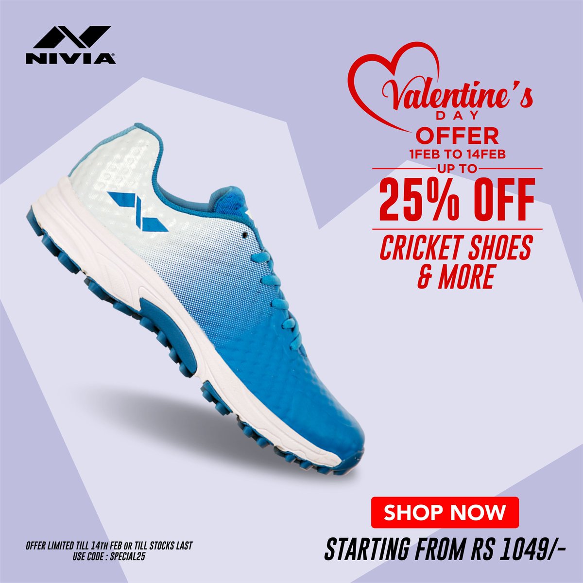 niviasports's tweet photo. #Valentines Day Special Offer-
Grab Great Deals on https://t.co/qO6KAfaEyW
#Nivia #StepOutAndPlay #NiviaSports #MoveUpWithNivia https://t.co/fUMeo5WISz
