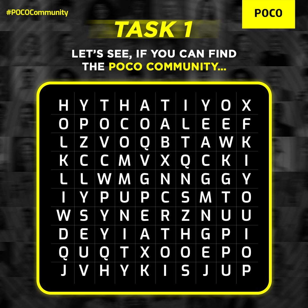 IndiaPOCO's tweet photo. Here is the first task of the day, let’s see if your findings reveal the answer!

> Share your answers with #POCOCommunity &amp; tag 3 of your friends.
> 150 RTs &amp; we will reveal the next task.

Unlock the exciting prizes NOW!!

#MadeofMad #POCOIndia https://t.co/KHnXq5dYoN
