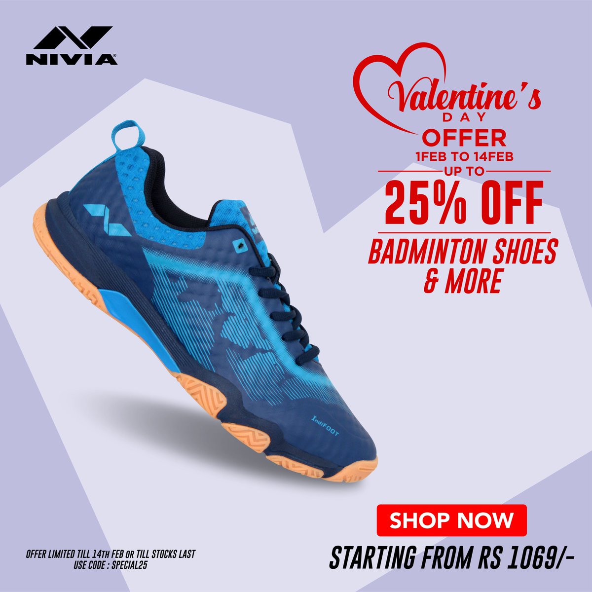 niviasports's tweet photo. #Valentines Day Special Offer-
Grab Great Deals on https://t.co/qO6KAfaEyW
#Nivia #StepOutAndPlay #NiviaSports #MoveUpWithNivia https://t.co/fUMeo5WISz