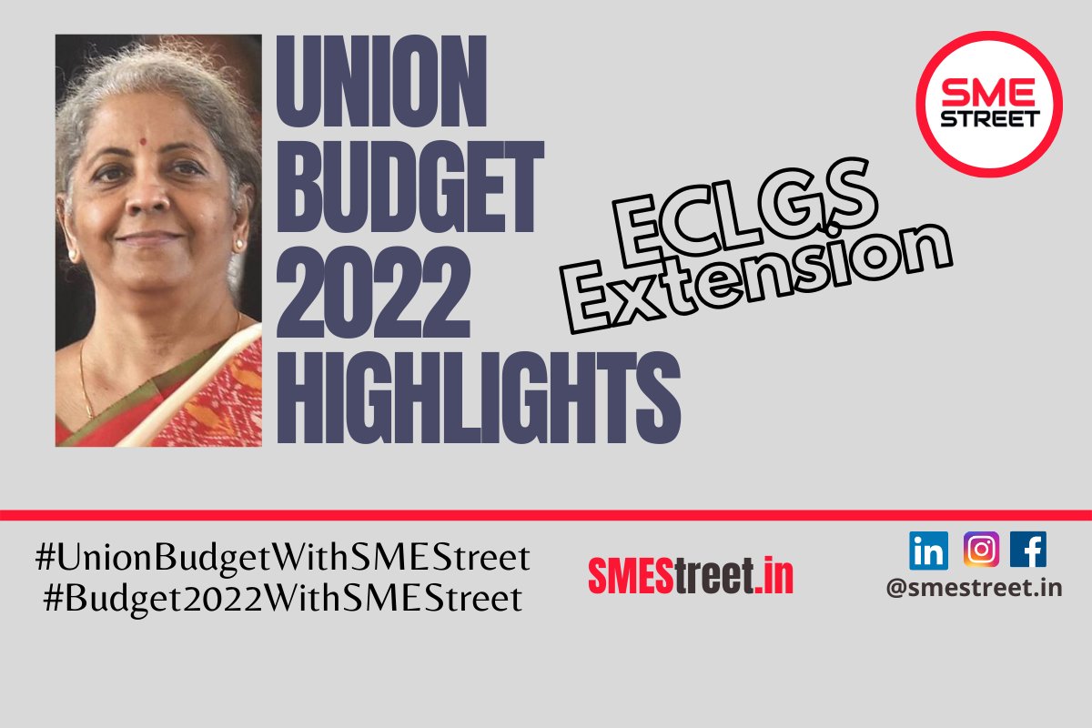 SMEStreet_in's tweet photo. #Budget2022WithSMEStreet #UnionBudgetWithSMEStreet #ECLGS Extension for #MSMEs @nsitharamanoffc @nsitharaman @MeNarayanRane @narendramodi @PiyushGoyal @nitin_gadkari  @rajnathsingh @SMEStreetFoundn @faizaskari 
https://t.co/f9LMMzHLTV https://t.co/8Tx5svRy3T
