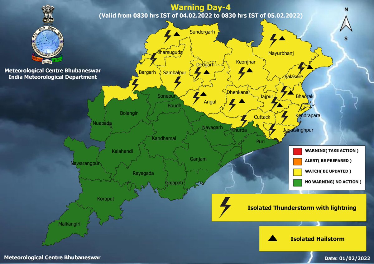 mcbbsr's tweet photo. #Warning for Day-2 to Day-4
 Day-1 &amp; Day-5: No Warning https://t.co/y1RxLnLvIC