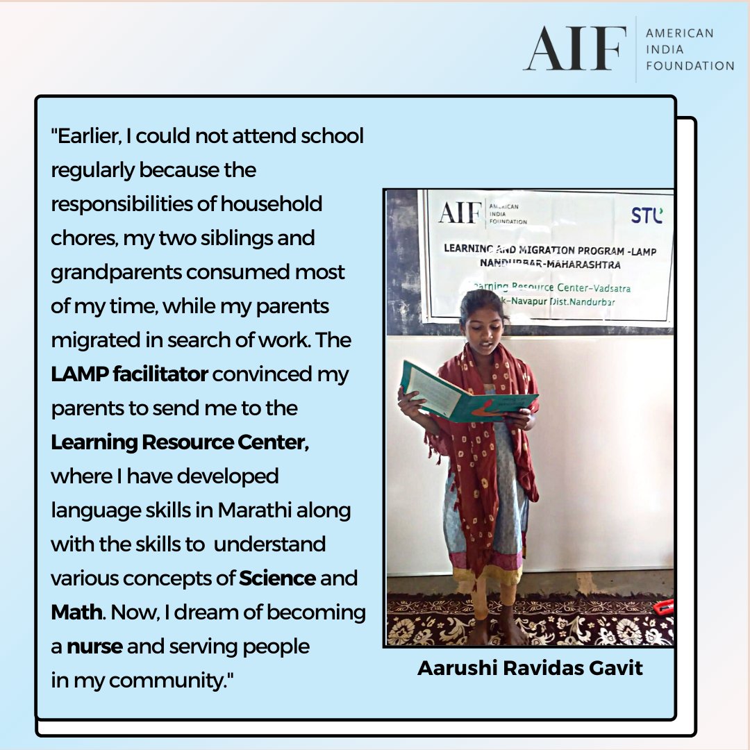 This week in #StoriesFromTheGround, let’s hear from Aarushi, a grade 6 student at AIF’s Learning Resource Center in Nandurbar, Maharashtra; as she talks about the Learning and Migration Program (LAMP) and its impact on her life.
@STL_Tech