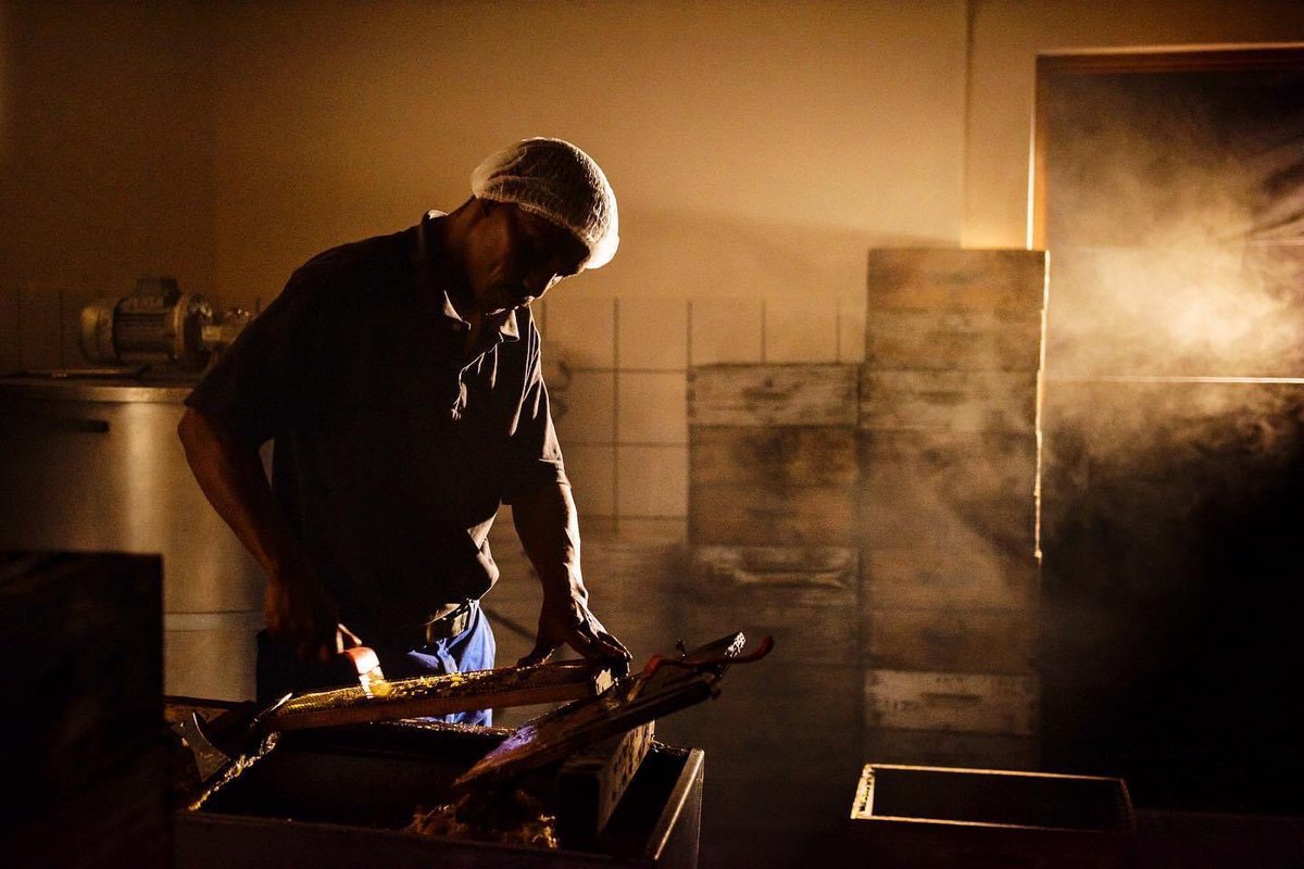 One of our passionate team processing the honey, removing the wax which will be used for various products. Nothing goes to waste and everything is done with the utmost care. 

#beeconservation #beesareimportant #naturalskincareproducts #beeswax #honey