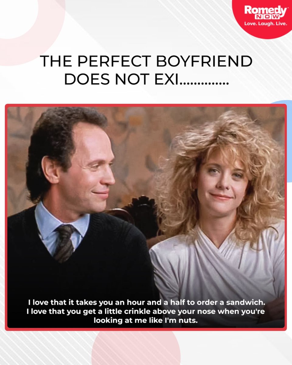 RomedyNow's tweet photo. @ The Harry of your life in the comments below!
#RomedyNow #PerfectBoyfriend #TagBelow #CommentNow #WhenHarryMetSally https://t.co/b3aPuORewo