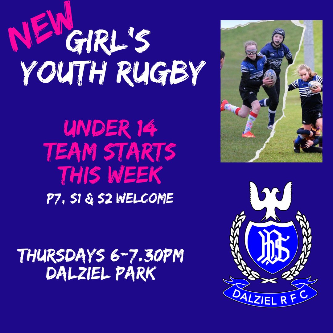 Dalziel RFC (@dalzielrugby) on Twitter photo NEWS | Our first ever girl’s youth rugby team starts this Thursday. Looking forward to getting current players together with <a href="/dalziel_PE/">Dalziel PE Dept</a> players and surrounding schools.
#OneClub #rugbyfamily NEWS | Our first ever girl’s youth rugby team starts this Thursday. Looking forward to getting current players together with <a href="/dalziel_PE/">Dalziel PE Dept</a> players and surrounding schools.
#OneClub #rugbyfamily