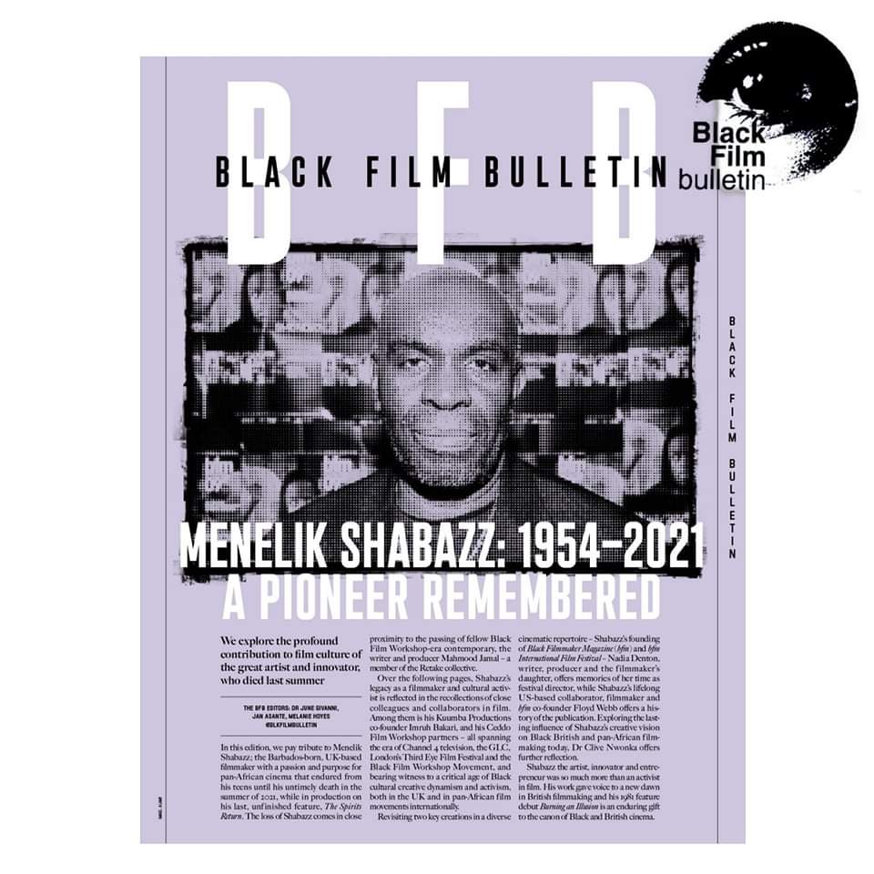 'Menelik Shabazz: A Pioneer Remembered'. Black Film Bulletin pays tribute to the trailblazing artist, icon and innovator in the new @SightSoundmag - out now in print & digital 📖 bfi.org.uk/sight-and-soun…