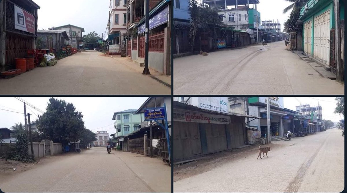 Meii_csn's tweet photo. Whereas junta regime is projecting to return to normality 1 year after coup, indomitable and determined people of Homalin participated in silent strike. #SilentStrike #RedCampaign_1YearOfRevolution #2022Feb1Coup #WhatsHappeningInMyanmar https://t.co/6l1dZQj3Uw
