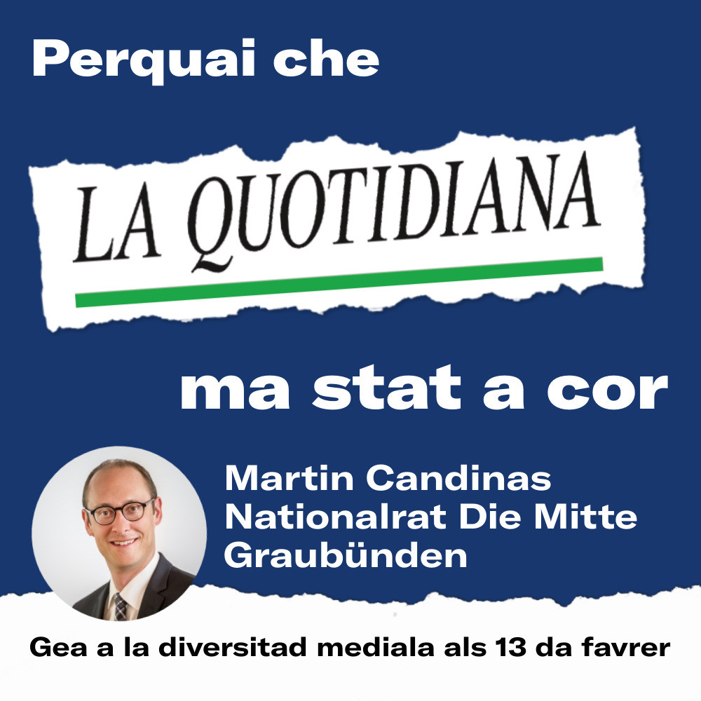 JA zu Medienvielfalt | Diversité des médias OUI (@jazurvielfalt) on Twitter photo Auch <a href="/Mitte_Centre/">Die Mitte – Le Centre</a>-Nationalrat <a href="/martin_candinas/">Martin Candinas</a> sagt JA zum #Mediengesetz, weil es die lokale Medienvielfalt in den Schweizer Sprachregionen stärkt.
Unterstütze auch du dein Lieblingsmedium auf komitee.ja-zur-medienvielfalt.ch/eintrag-lokalm… #abst22 #MediengesetzJa Auch <a href="/Mitte_Centre/">Die Mitte – Le Centre</a>-Nationalrat <a href="/martin_candinas/">Martin Candinas</a> sagt JA zum #Mediengesetz, weil es die lokale Medienvielfalt in den Schweizer Sprachregionen stärkt.
Unterstütze auch du dein Lieblingsmedium auf komitee.ja-zur-medienvielfalt.ch/eintrag-lokalm… #abst22 #MediengesetzJa