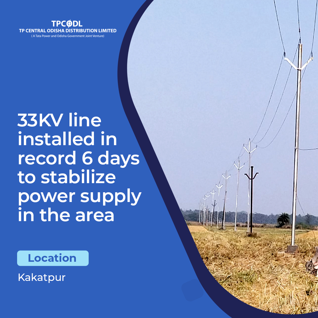 TPCentralOdisha's tweet photo. Installing a 33KV line at Kakatpur in record 6 days, is a testament to our commitment towards ensuring stable and continuous connectivity in Odisha.
#TPCODL #stableconnectivity
@CMO_Odisha @DSMishraKLD @IPR_Odisha @EnergyOdisha https://t.co/S72z9cADtI