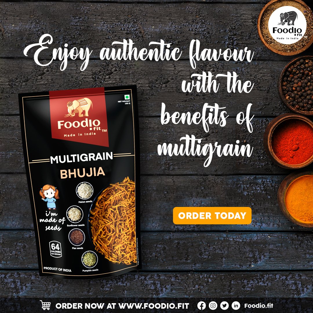 Foodiofit's tweet photo. Authentic flavours with the benefits of Multigrain

Shop with us at https://t.co/yljoR6jEQF

#foodiofit #foodioforlife #healthybrand #healthyfood #multigrain #snacks #bhujia #keto #lowcarb #highprotein #madeinindia https://t.co/XHOxM6mZYy