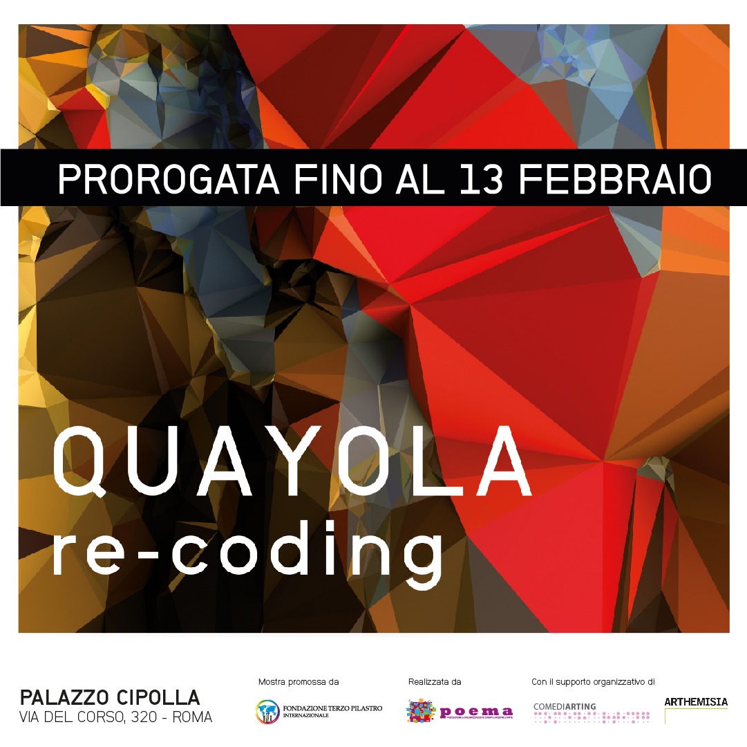 In virtù del grande successo di pubblico, stampa e critica ottenuto in questi mesi "Quayola. Re-Coding” di <a href="/quayola/">Quayola</a> a @palazzocipolla resterà aperta fino al 13 febbraio 2022.

I biglietti sono acquistabili su ticket.it/quayola .

#fondazioneterzopilastro #quayolarecoding
