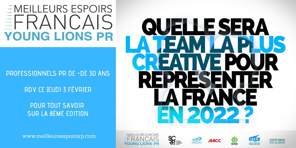syndicat_RP's tweet photo. RDV LE 3 FÉVRIVER À 18H30
pour découvrir les modalités du concours et les dates clés de l'édition 2022 ! #YoungPRfr https://t.co/YBzMueAEPX