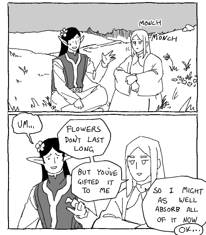 You wouldn't want to waste a good flower
#Annatar
#Celebrimbor
#Silvergifting