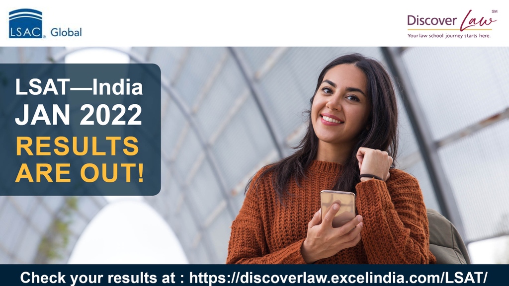 DiscoverLawIn's tweet photo. Caption: The wait is over. Check out your LSAT—India Jan 2022 scores now! https://t.co/IVDeYtceKF