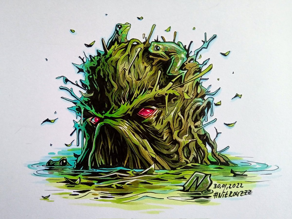 Nitrouzzz's tweet photo. #inktober52
No.4 "Frog"

#nitrouzzz #art #swampthing #copic #markets #dccomics https://t.co/kVlpZlZLih