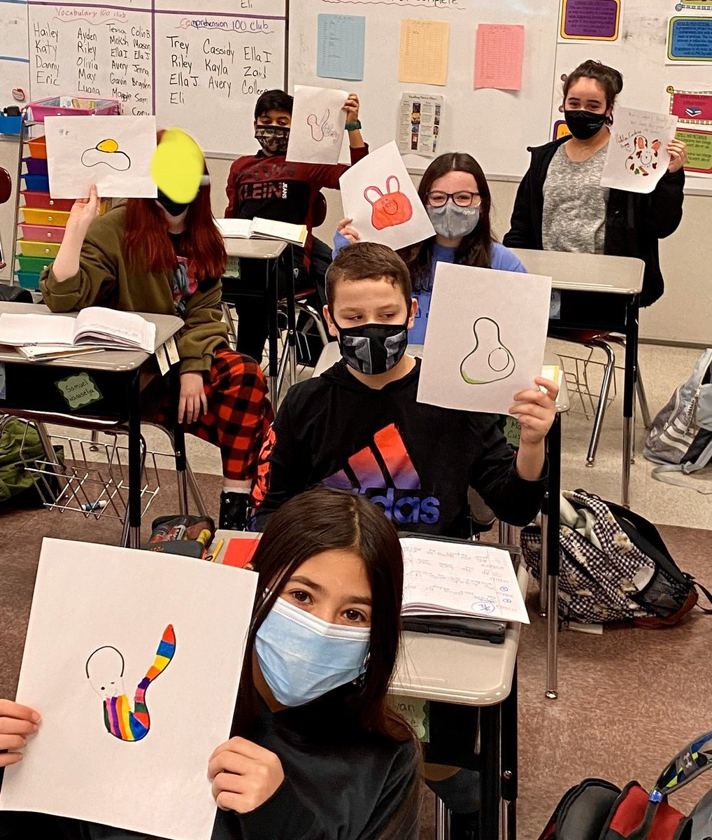 Today is National #inspireyourheartwithart day. My #5thgraders drew some awesome pictures from a simple doodle on their page. #makeyourheARThappy <a href="/Methacton/">Methacton Schools</a> <a href="/MethactonEA/">Methacton Teachers</a>