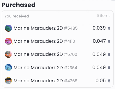 swept <a href="/MarineMarauderz/">Marine Marauderz NFT</a> back up to 0.05 ETH floor.. had to do it especially since I keep seeing the #chummunity and their good vibes on @Twitter

chummunity 🔥🦈🔥 !pullup