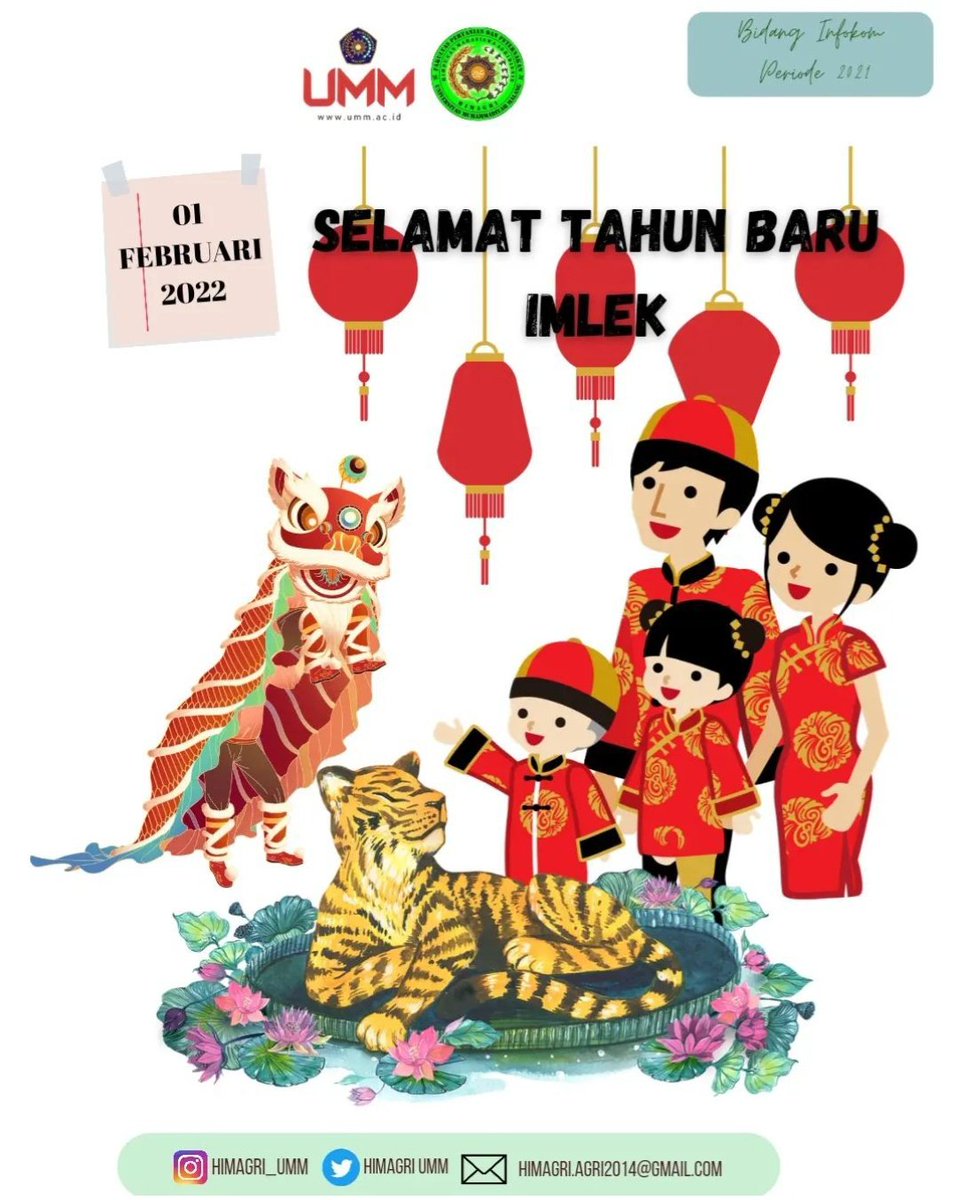 HimagriUMM's tweet photo. [SELAMAT TAHUN BARU CHINA]

Semoga semuanya berubah seperti yang Anda inginkan ditahun baru mendatang. 
. 
. 
Tahun Sio Macan Air
GONG XI FA CAI
GONG XI FA CAI
GONG XI FA CAI

#himagriumm #tahunbaruimlek https://t.co/3Sz48Cb7To