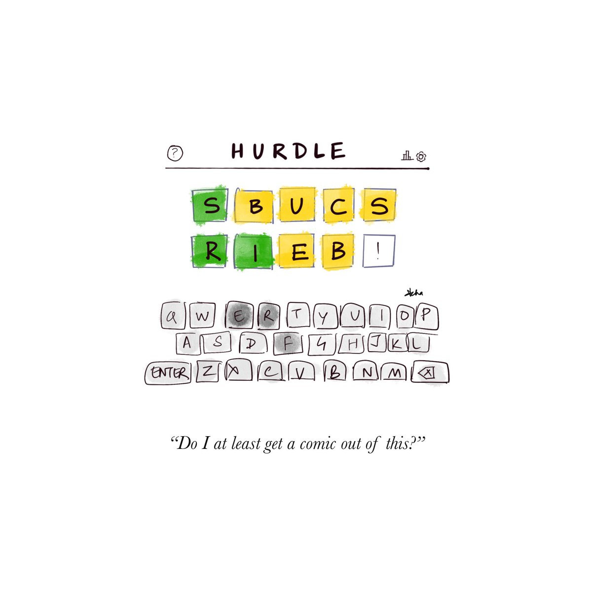 ahcir's tweet photo. #wordle to ‘initially remain free’ after acquisition by the #newyorktimes. (yes, I do know that they’re not #thenewyorker I just wanted to draw it this way)
.
#todayithunk #comic #game #wordgame #wordle #hurdle #paywall https://t.co/ovhk27bmKn