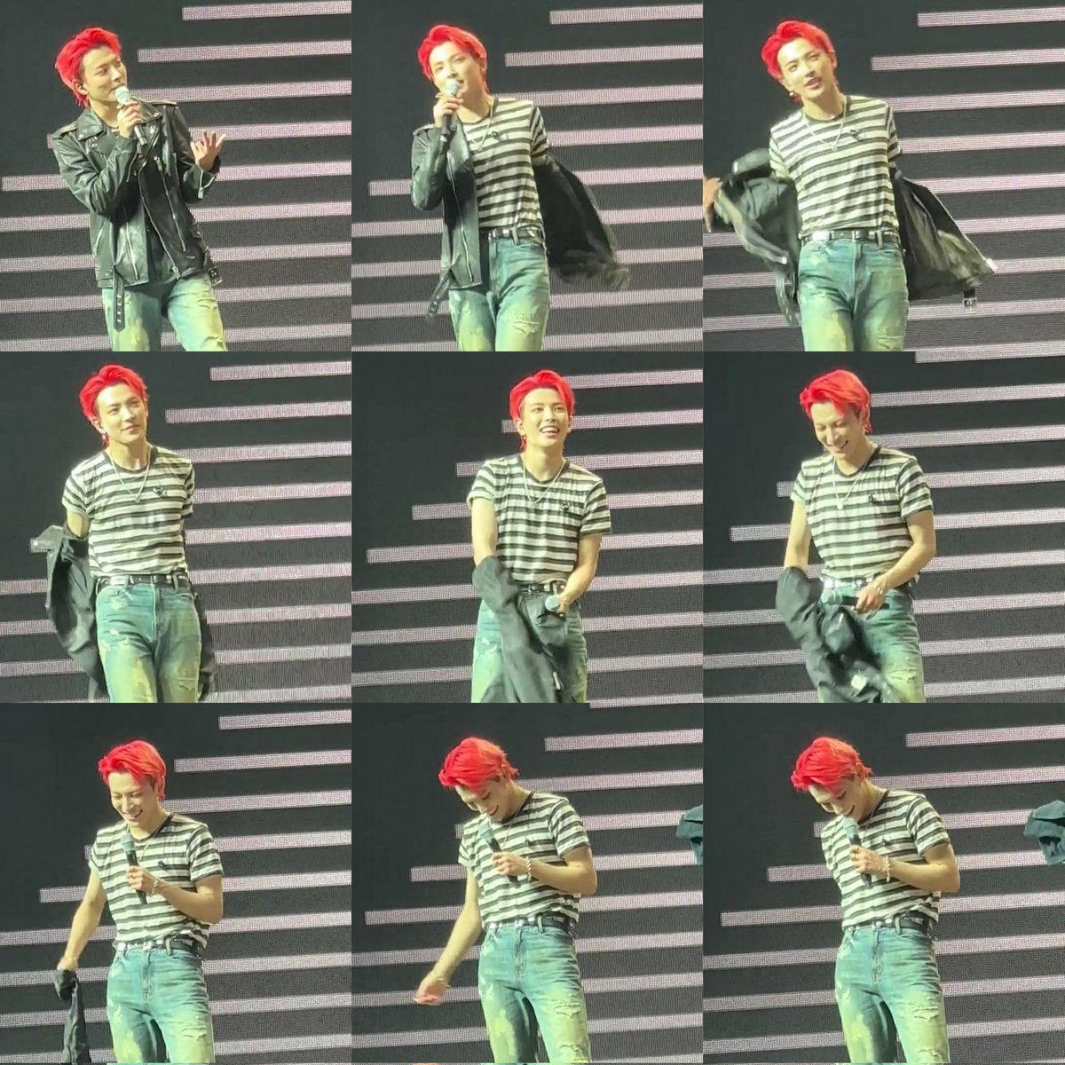 hjoongworld's tweet photo. THIS PHOTO SEQUENCE OF HONGJOONG TAKING OF HIS JACKET https://t.co/Yfxym4jH9E