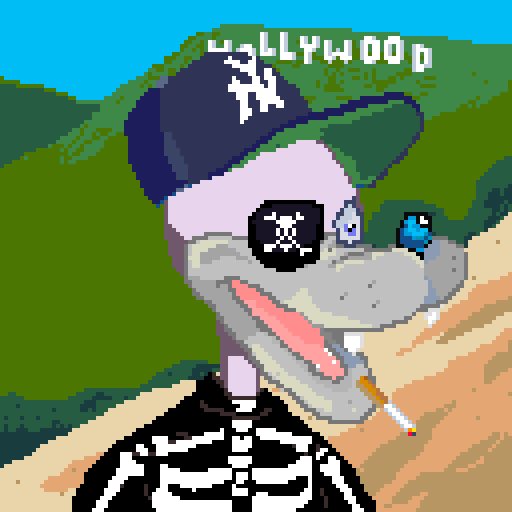 Big6adWolf's tweet photo. Time to show off one of my amazing @bitGOONs 8-bit NFT. It started in Hollywood. @PhobikGod Mint 20 to become GOON SUPREME.05 ETH on the Mint. #NFT #bitGOONs https://t.co/v4FH5BvuJk