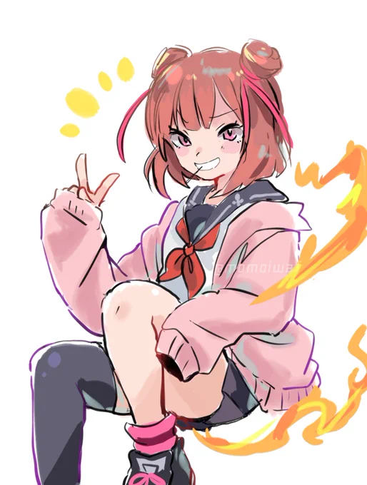 休憩中のラクガキ40分「どもーっ。ひーちゃんでぇーす。」 #ワーフリ #わわふり 