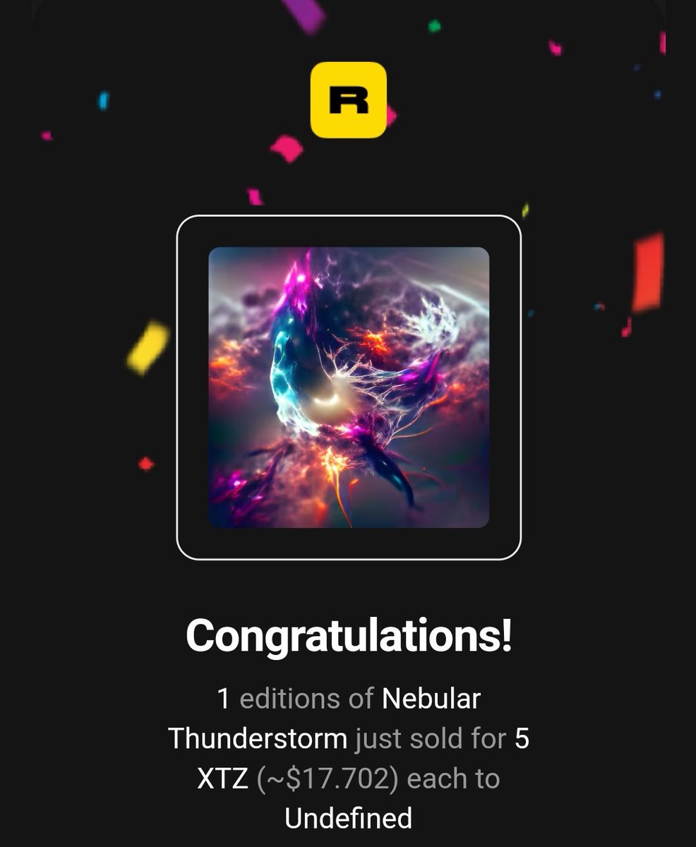 Th0mas_Art_old's tweet photo. GM friends 🙋🏻‍♂️!
What a lovely start into the day. Sold my first $TEZ piece ever 🥳! 9/10 editions still available 👀!

#nfteers #CleanNFT

https://t.co/0CPSyCVKb0 https://t.co/cDtUmBHCpu