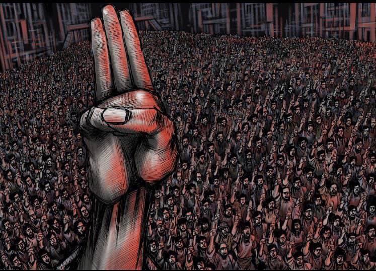 YyhHsu's tweet photo. One year of full of military coup #RedCampaign_1YearOfRevolution #WhatsHappeningInMyanmar #1feb2022 https://t.co/YQp8TqrLza