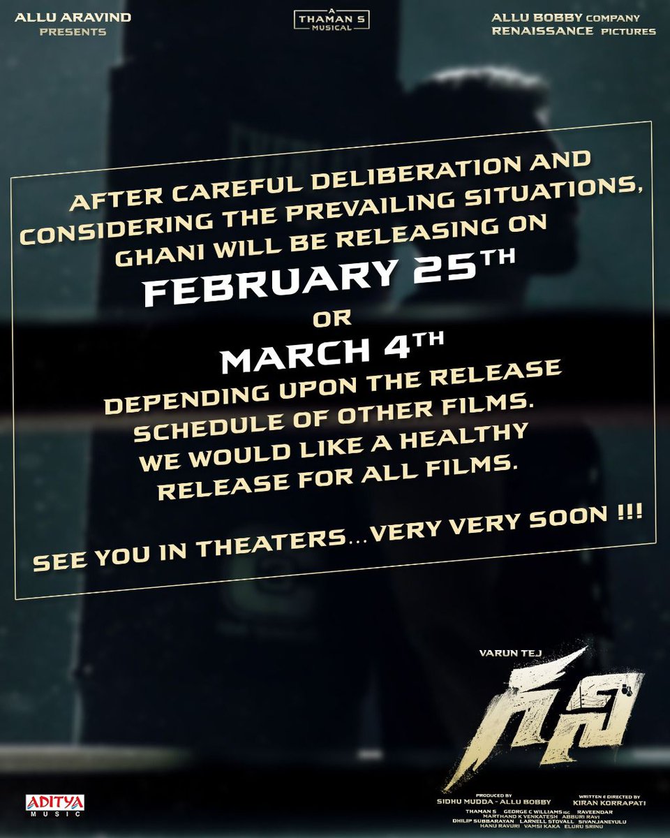 the_cine_holic's tweet photo. #Ghani on February 25th or March 4th https://t.co/QXbR6kz1oD https://t.co/Z6UVGnBYdO