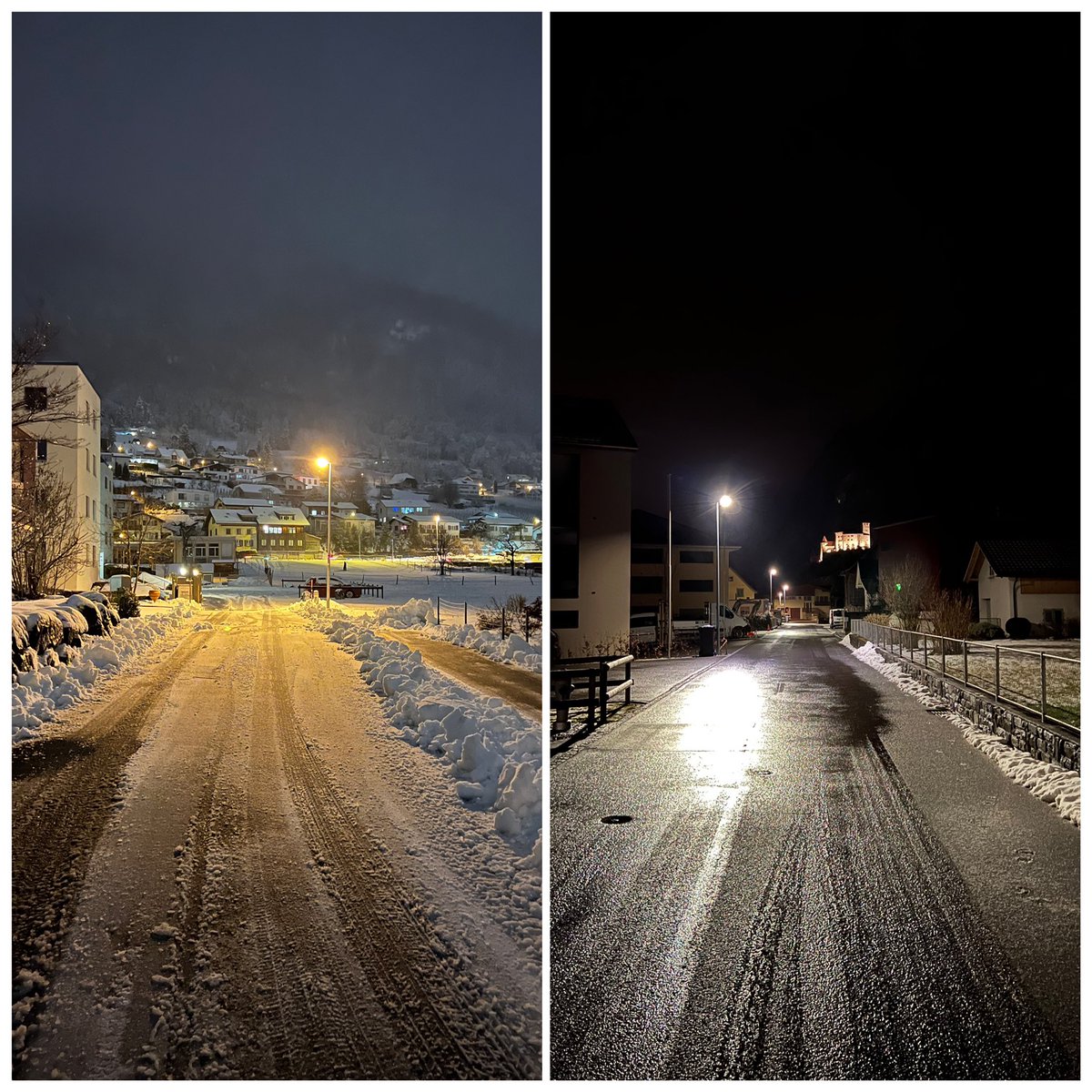 wetterkenny's tweet photo. Rheintaler Credo bei Nordwest: #Sargans fix ❄️, #Balzers nix ❌. Zumindest in der #Malerva / #Vild. Gleiches Tal, gleiche Höhe - Luftlinie 3,8 km. https://t.co/sbfZ6KIHEl