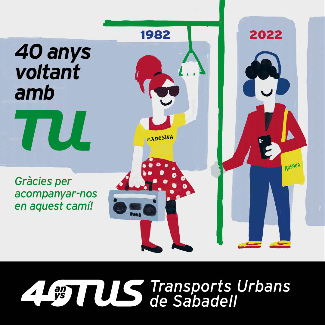 tussccl's tweet photo. 🎂#Avui estem d'aniversari. 
Fa 40 anys #TusSabadell iniciava el seu servei a Sabadell.
Volem agrair la confiança que ens heu donat al llarg d'aquests anys i esperem continuar acompanyant-vos en el vostre camí. 
#40AnysTUS https://t.co/X3AUyIiRgw