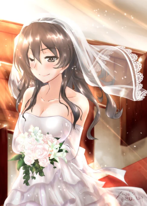 ウェディングドレス足柄 #艦これ #足柄 #足柄(艦隊これくしょん) #ウェディングドレス https://t.co/yzl75J1jPr 