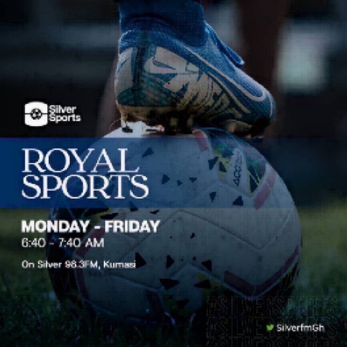 FancyDiMaria_'s tweet photo. ROYAL SPORTS ON SILVER 98.3FM

TODAY: 6:40 - 7:40am.
⚽️🎾🏀🏓🏒🏑⛳️
@SilverfmGH 
@SilverSportsGh_ 
@SilverSports_Gh 

Let’s go  #RoyalSports 
🔥🔥🔥 https://t.co/8dYMUiV5Wb
