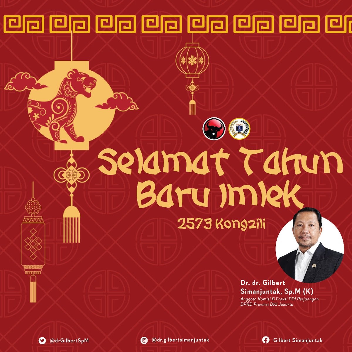 Xin Nian Kuai Le! 
Nian Nian You Yu! 

Selamat Tahun Baru Imlek 2573 Kongzili. Semoga tahun ini dipenuhi keberkahan dan kesehatan bagi kita semua. <a href="/PDI_Perjuangan/">PDI Perjuangan</a> <a href="/fpdip_jakarta/">FRAKSI PDI Perjuangan DKI Jakarta</a> <a href="/dprddkijakarta/">DPRD Provinsi DKI Jakarta</a>